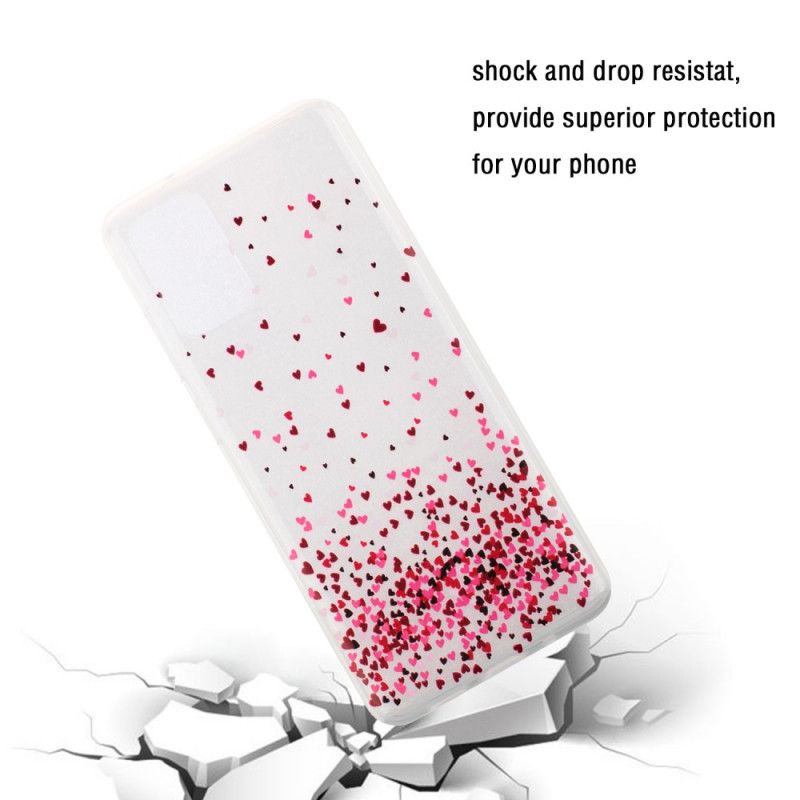 Coque Samsung Galaxy S20 Ultra Transparente Multiples Coeurs Rouges