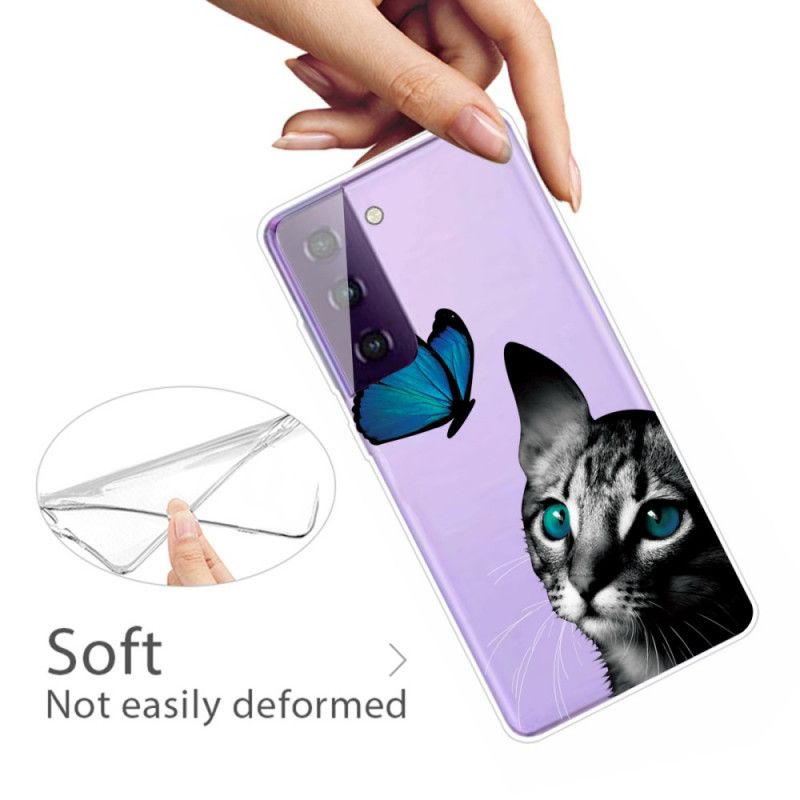 Coque Samsung Galaxy S21 5g Chat Et Papillon