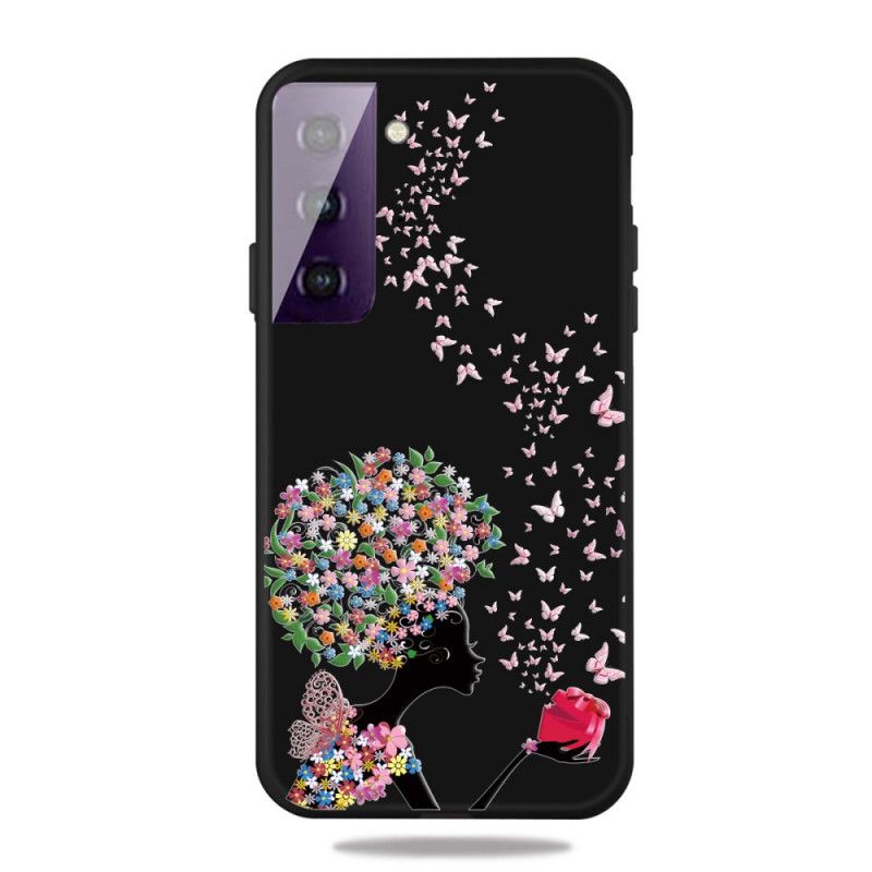 Coque Samsung Galaxy S21 5g Femme À La Tête Fleurie