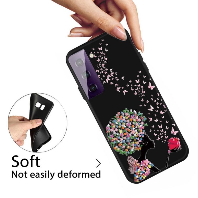 Coque Samsung Galaxy S21 5g Femme À La Tête Fleurie