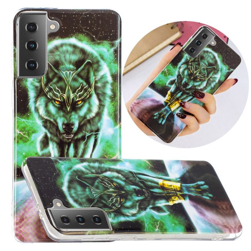 Coque Samsung Galaxy S21 5g Série Loup Fluorescente