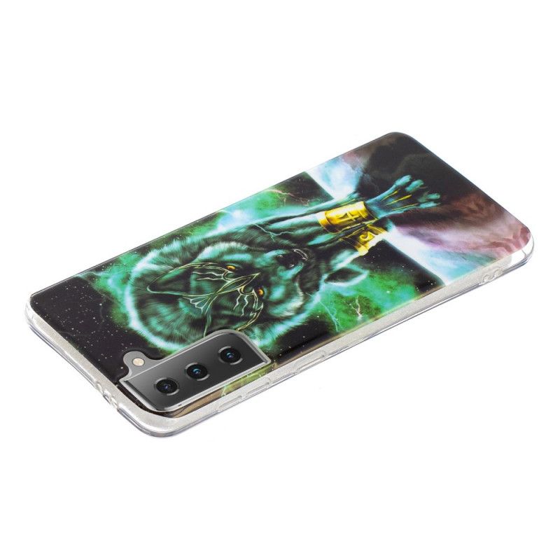 Coque Samsung Galaxy S21 5g Série Loup Fluorescente