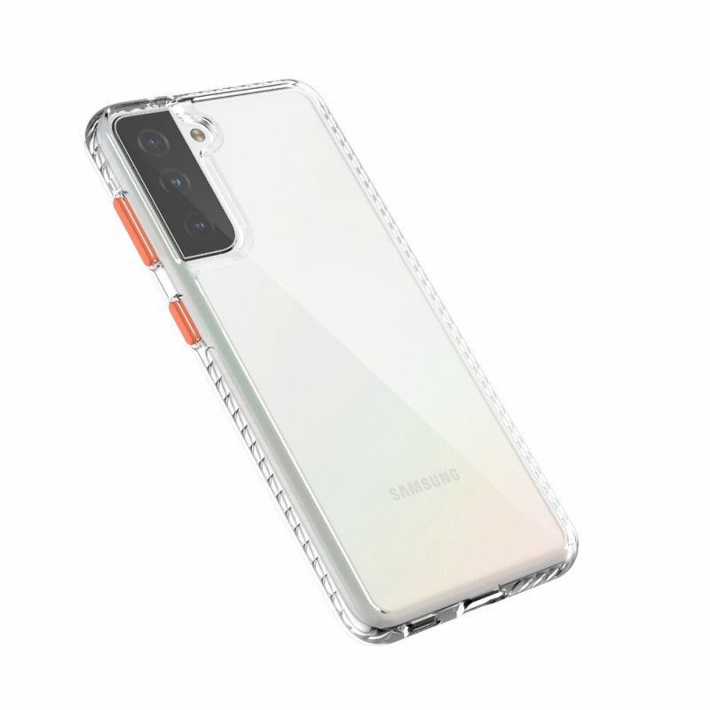 Coque Samsung Galaxy S21 5g Transparente Boutons Colorés