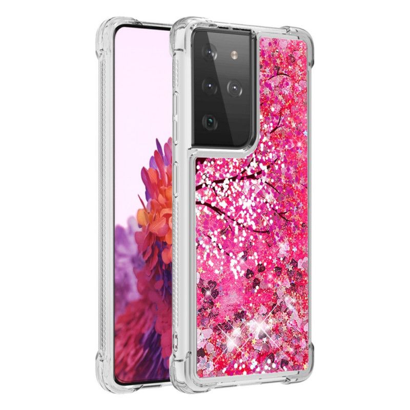 Coque Samsung Galaxy S21 Ultra 5g Arbre Paillettes