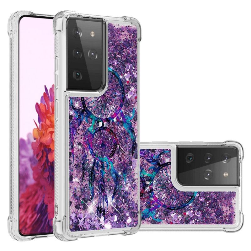 Coque Samsung Galaxy S21 Ultra 5g Attrape Rêves Paillettes