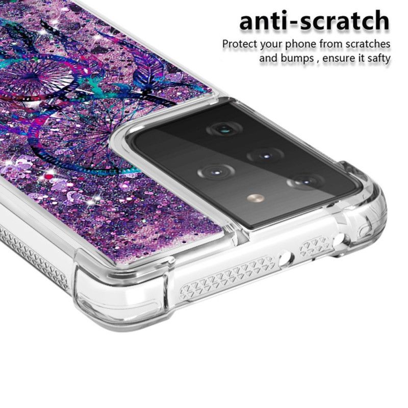 Coque Samsung Galaxy S21 Ultra 5g Attrape Rêves Paillettes