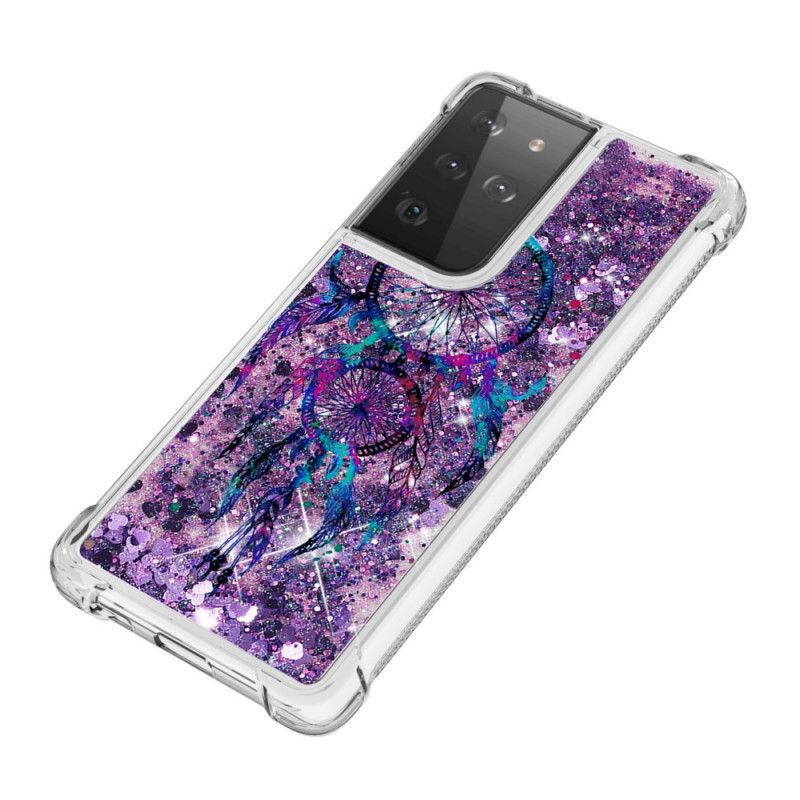 Coque Samsung Galaxy S21 Ultra 5g Attrape Rêves Paillettes