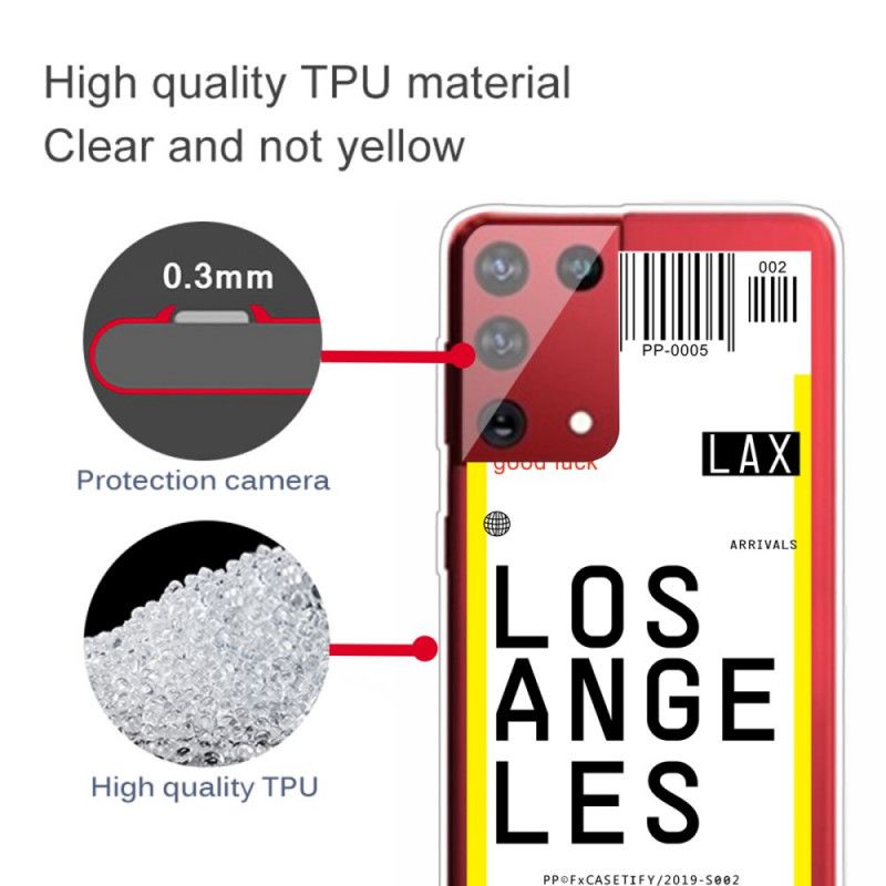 Coque Samsung Galaxy S21 Ultra 5g Boarding Pass To Los Angeles