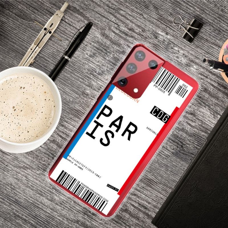 Coque Samsung Galaxy S21 Ultra 5g Boarding Pass To Paris