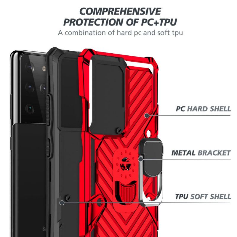 Coque Samsung Galaxy S21 Ultra 5g Détachable Anneau-support