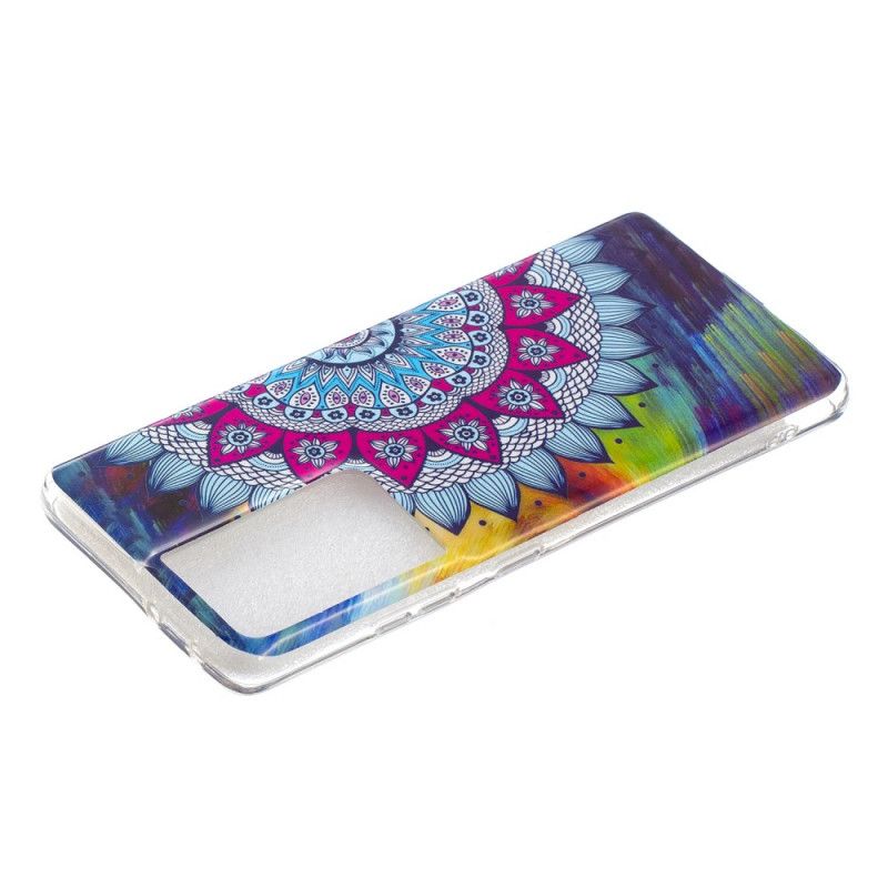 Coque Samsung Galaxy S21 Ultra 5g Mandala Coloré Fluorescente