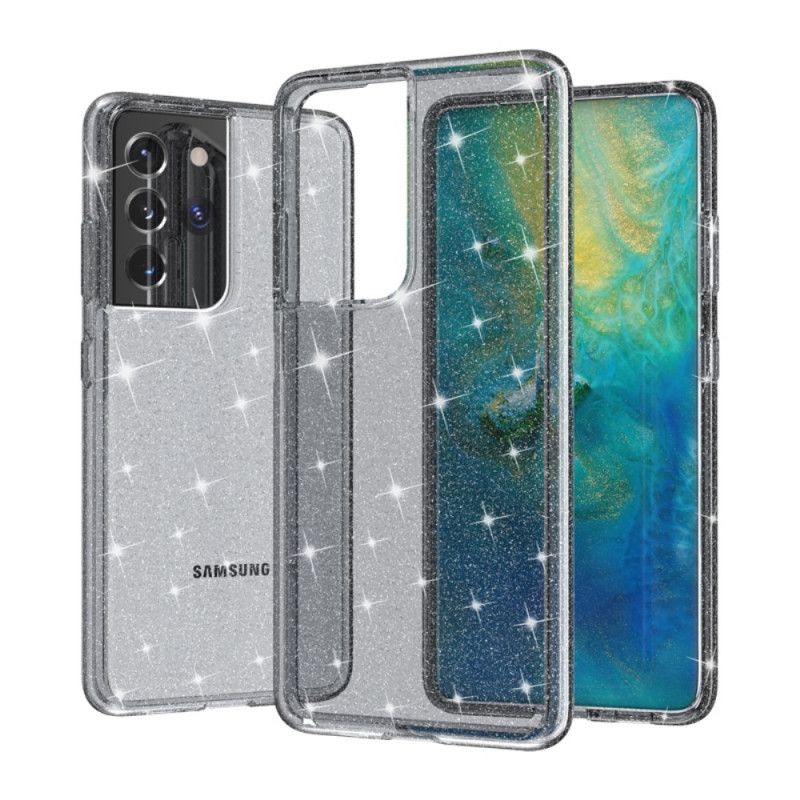 Coque Coque Samsung Galaxy S21 Ultra 5g Transparente Paillettes