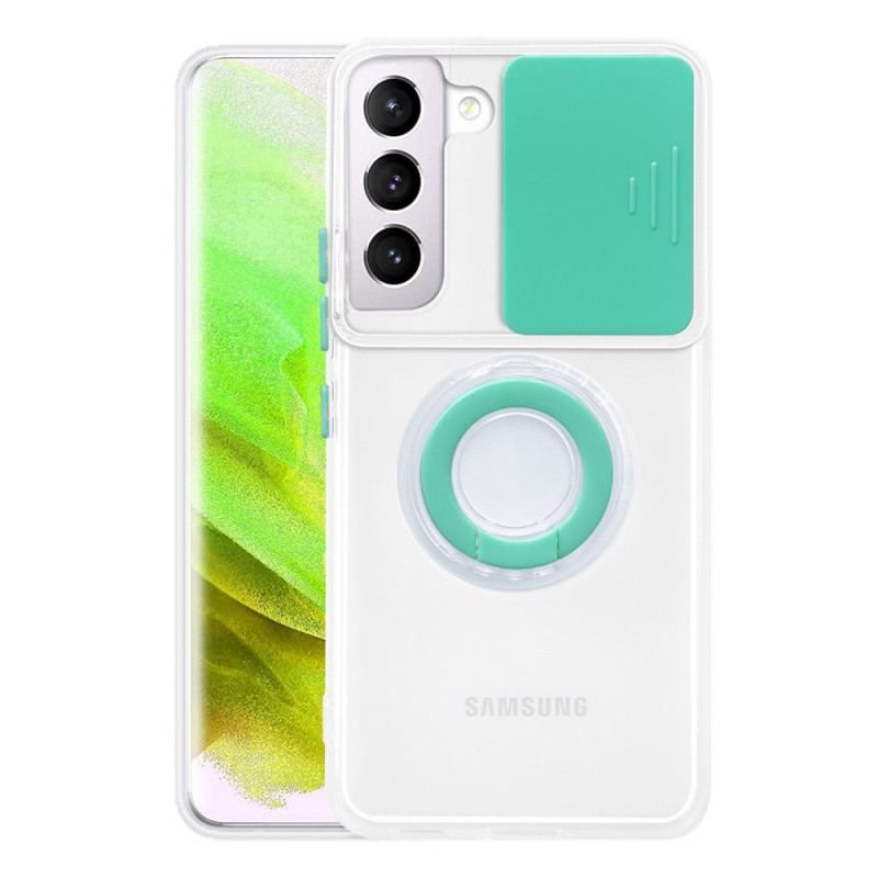 Coque Samsung Galaxy S22 5G Anneau-Support et Protège-Lentilles