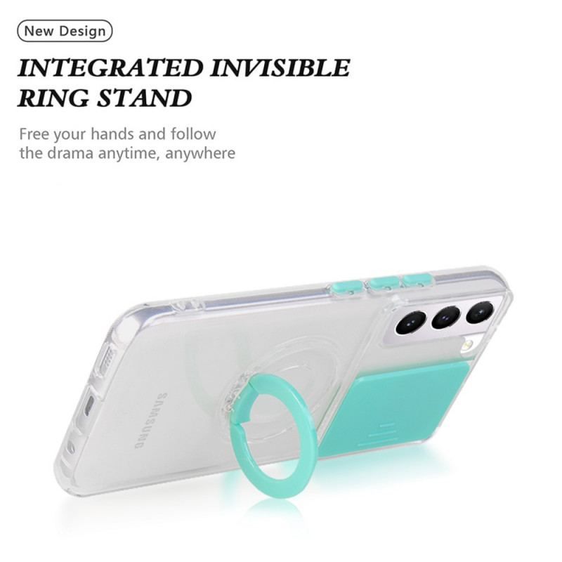 Coque Samsung Galaxy S22 5G Anneau-Support et Protège-Lentilles