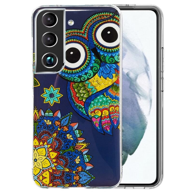 Coque Samsung Galaxy S22 5G Hibou Mandala Fluorescente