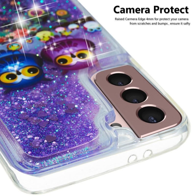 Coque Samsung Galaxy S22 5G Hiboux Paillettes