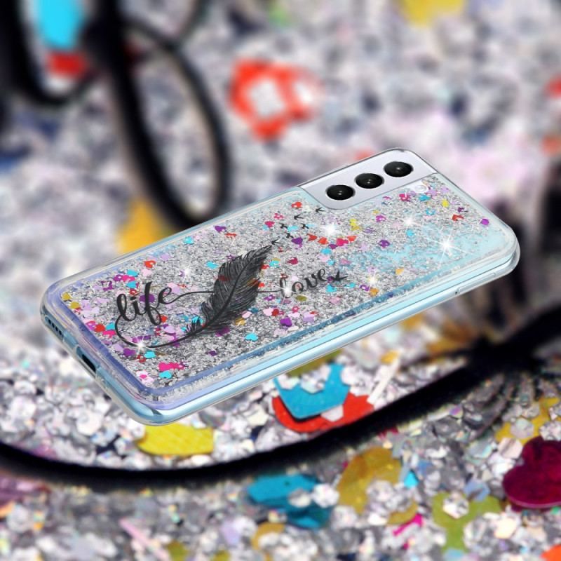 Coque Samsung Galaxy S22 5G Life & Love Paillettes