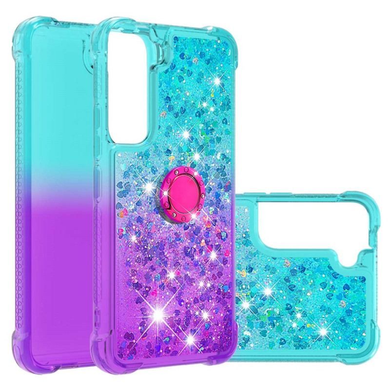 Coque Samsung Galaxy S22 5G Paillettes Anneau-Support