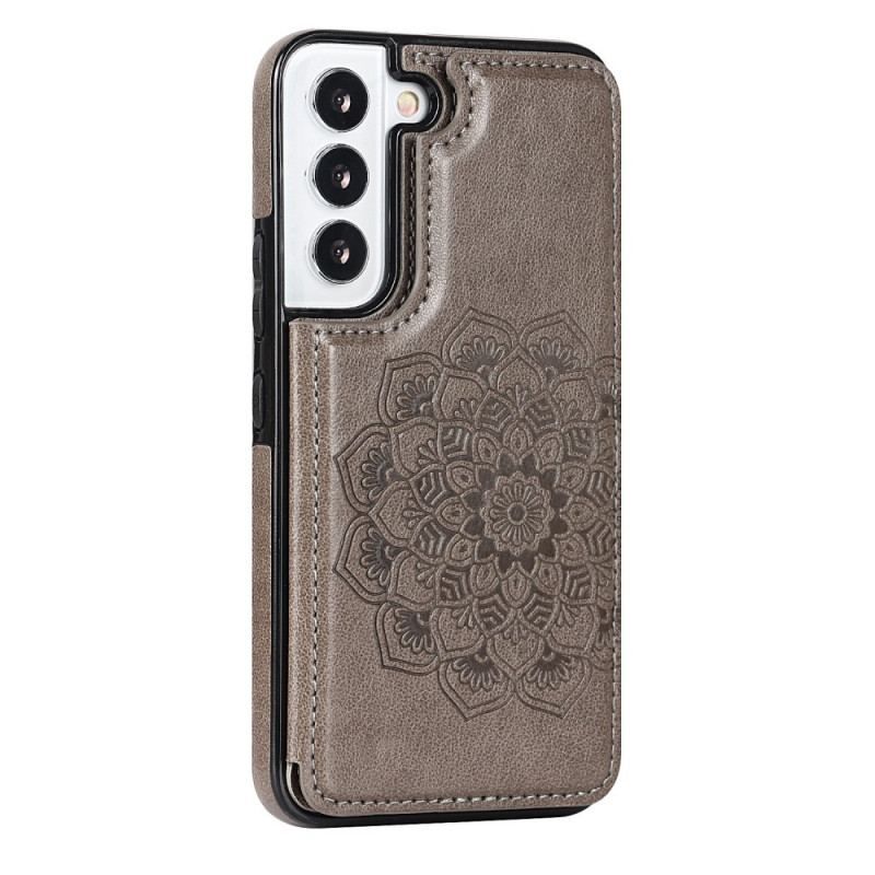 Coque Samsung Galaxy S22 5G Porte-Cartes Impression Mandala