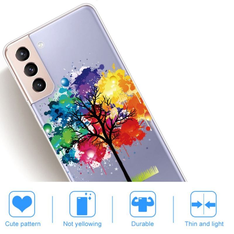 Coque Samsung Galaxy S22 5G Transparente Arbre Aquarelle