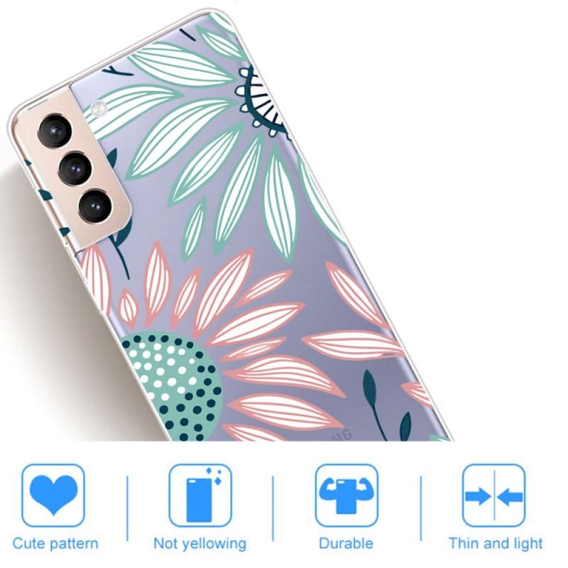 Coque Samsung Galaxy S22 5G Transparente Une Fleur