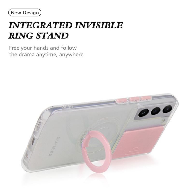 Coque Samsung Galaxy S22 Plus 5G Anneau-Support et Protège-Lentilles