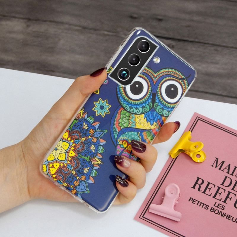 Coque Samsung Galaxy S22 Plus 5G Hibou Mandala Fluorescente