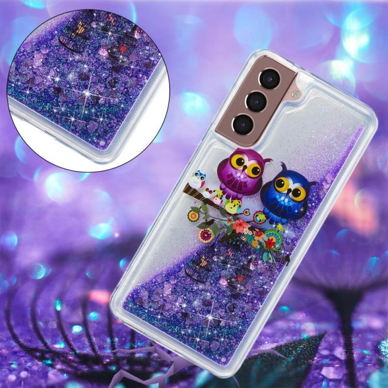 Coque Samsung Galaxy S22 Plus 5G Hiboux Paillettes