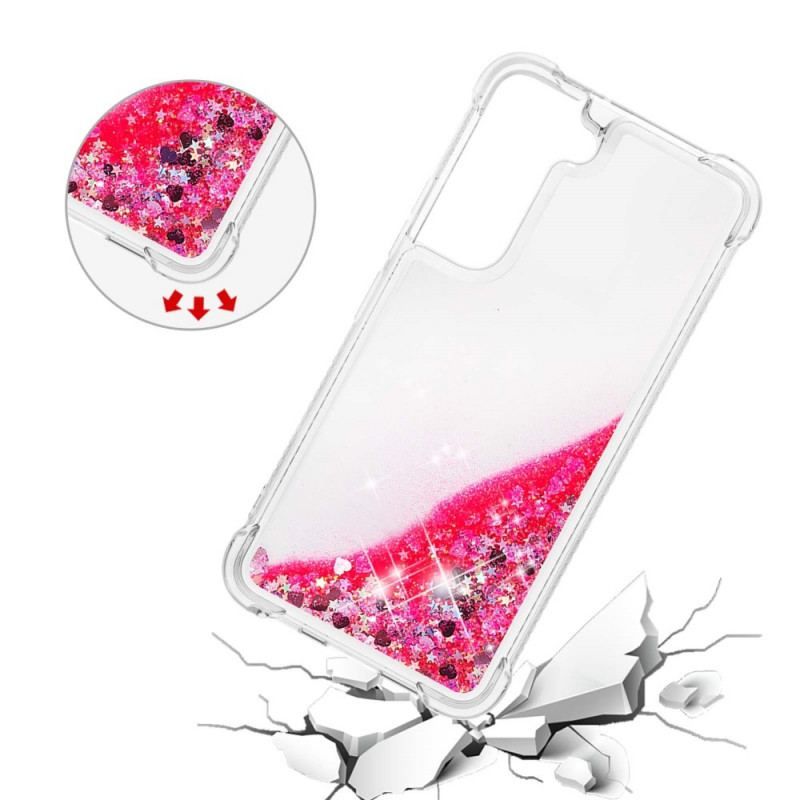 Coque Samsung Galaxy S22 Plus 5G Paillettes avec Cordon