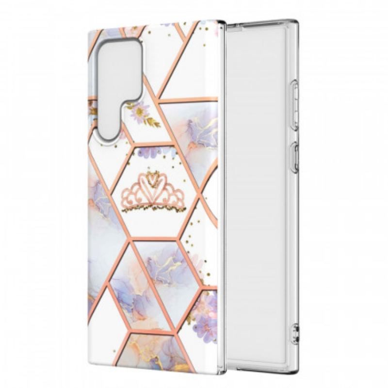 Coque Samsung Galaxy S22 Ultra 5G Marbrée Couronne