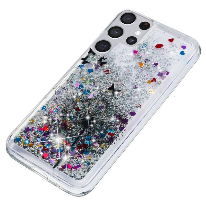 Coque Samsung Galaxy S22 Ultra 5G Pissenlits Paillettes