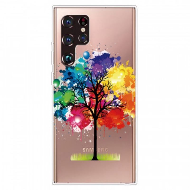 Coque Samsung Galaxy S22 Ultra 5G Transparente Arbre Aquarelle