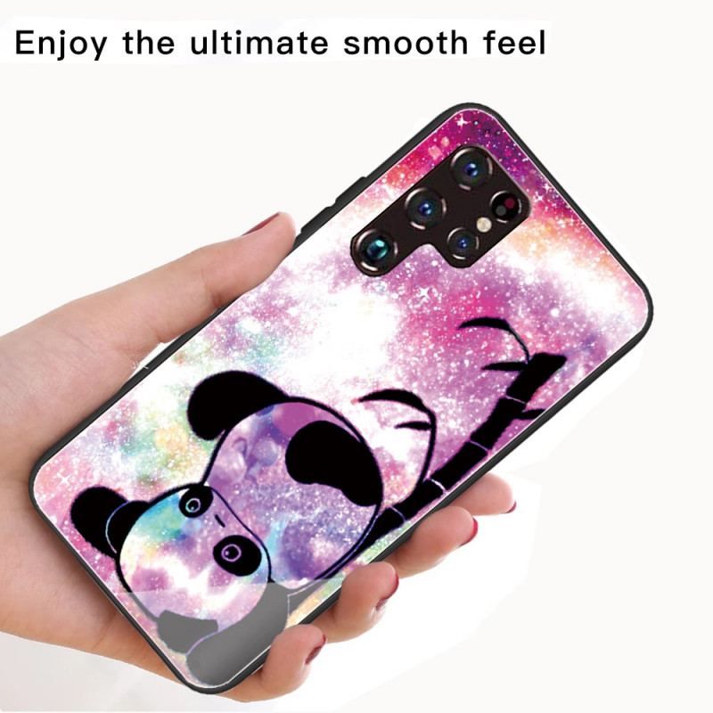 Coque Samsung Galaxy S22 Ultra 5G Verre Trempé Panda et Bambou