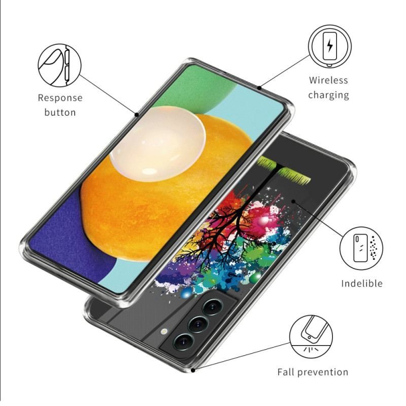 Coque Samsung Galaxy S23 Plus 5G Transparente Arbre Aquarelle
