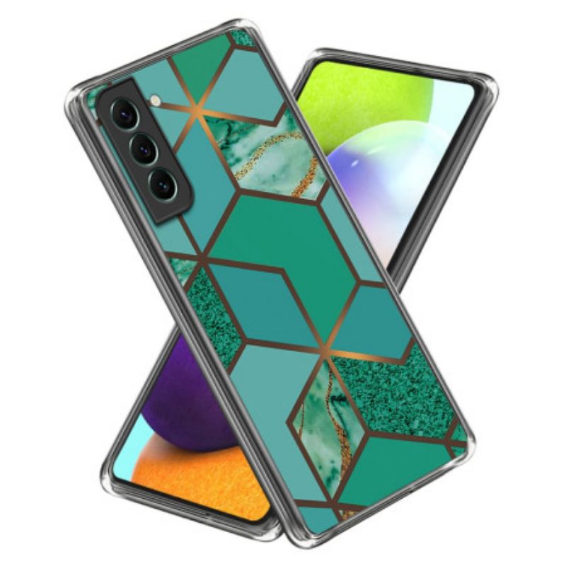 Coque Samsung Galaxy S24 5G Motif Marbre Abstrait Géométrie Verte