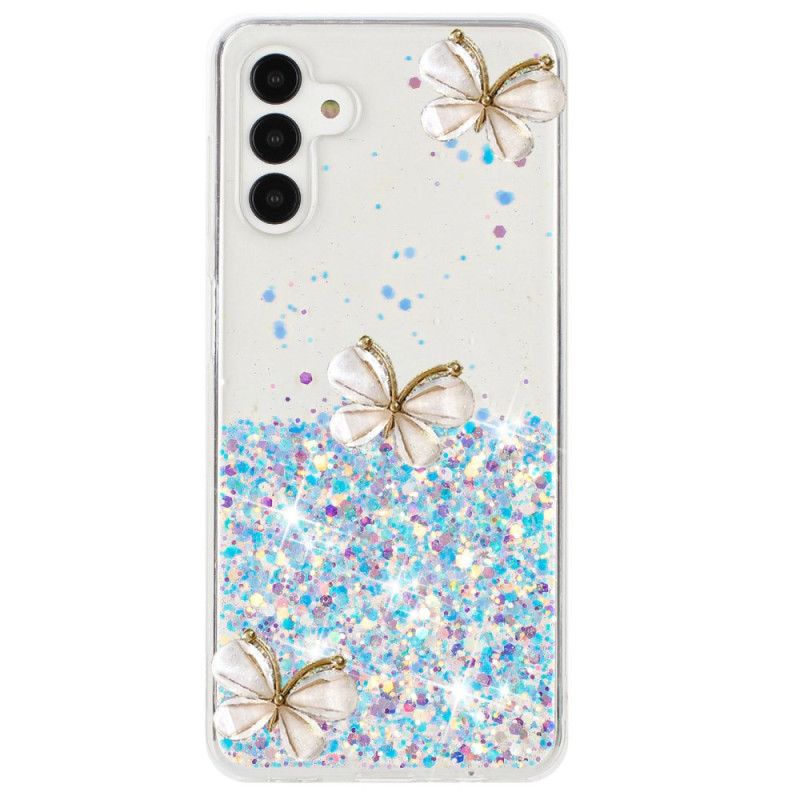 Coque Samsung Galaxy S24 FE Phosphorescente Papillons 3D