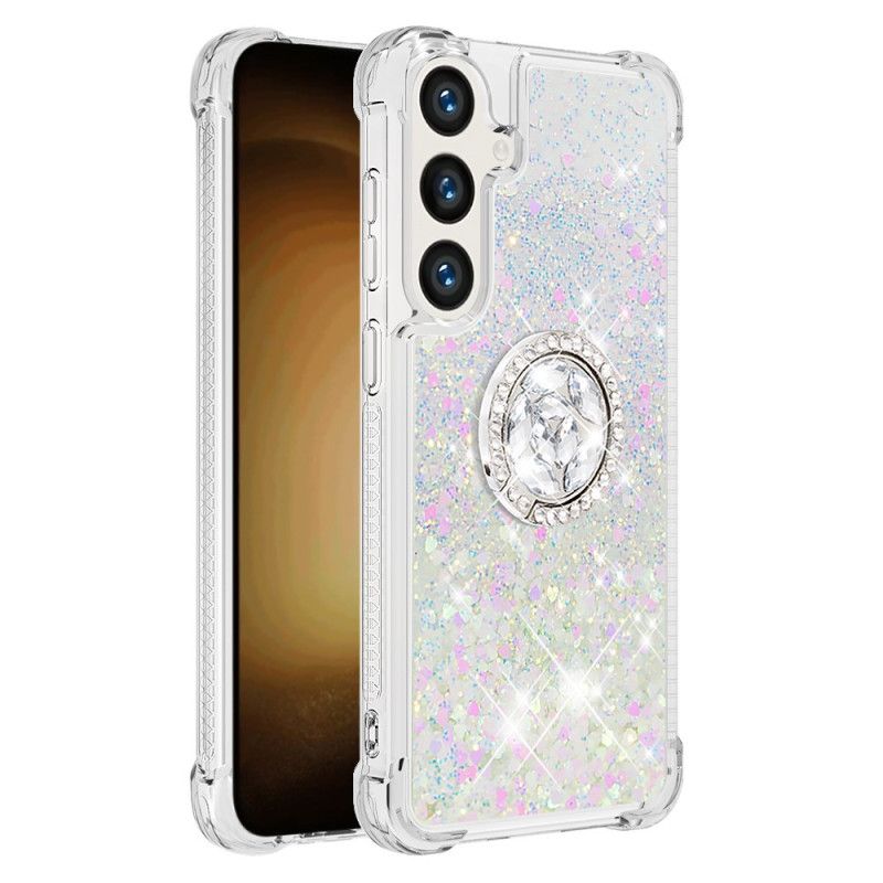 Coque Samsung Galaxy S24 Plus 5G Anneau-Support Paillettes