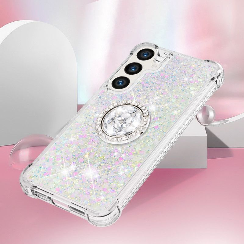 Coque Samsung Galaxy S24 Plus 5G Anneau-Support Paillettes