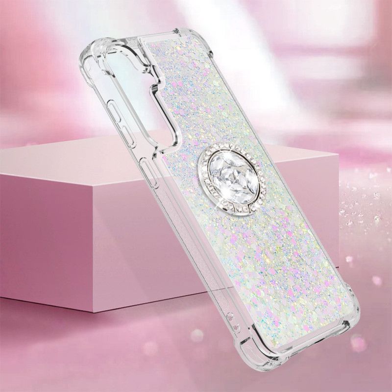 Coque Samsung Galaxy S24 Plus 5G Anneau-Support Paillettes