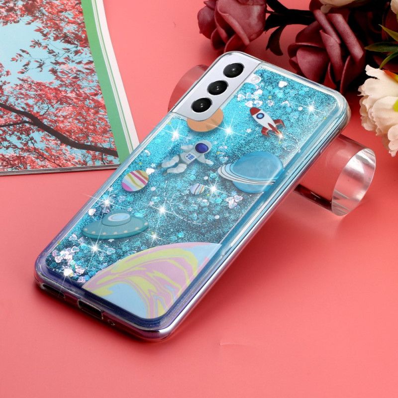 Coque Samsung Galaxy S24 Plus 5G Liquide à Paillettes Univers