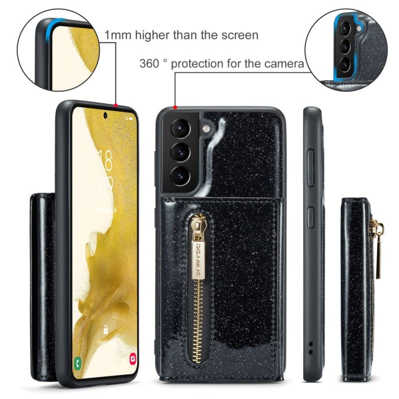 Coque Samsung Galaxy S24 Plus 5G Pailletée Portefeuille Détachable DG.MING