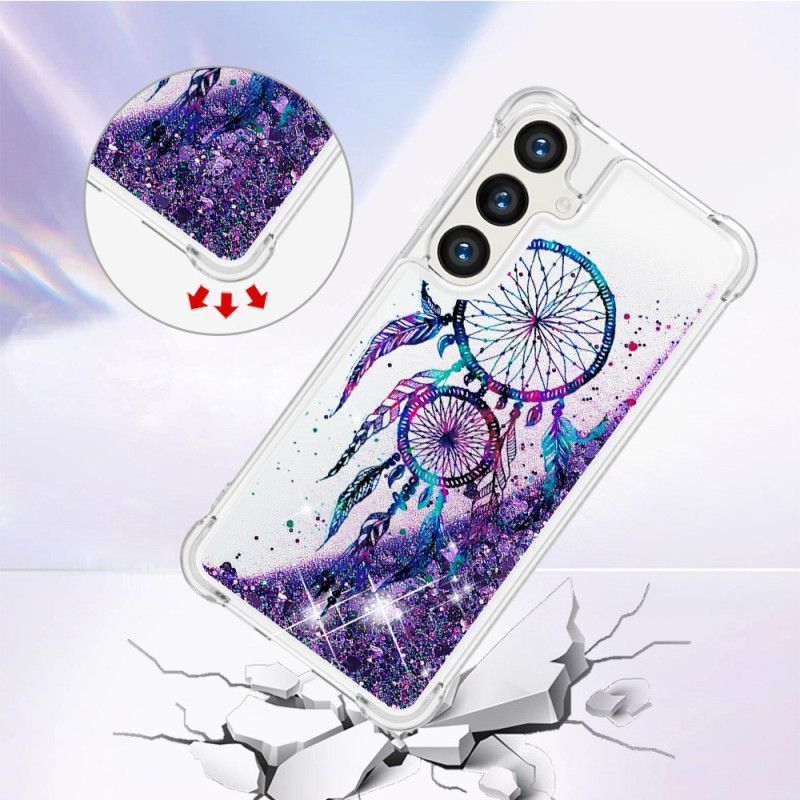 Coque Samsung Galaxy S24 Plus 5G Paillettes Liquides Attrape Rêves