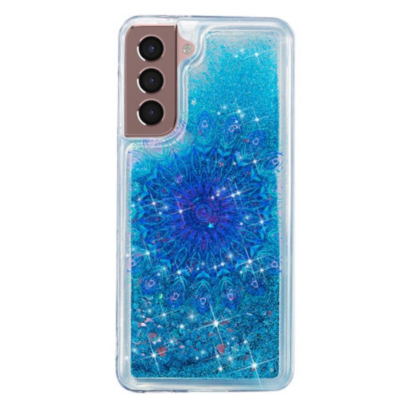 Coque Samsung Galaxy S24 Plus 5G Paillettes Liquides et Mandala