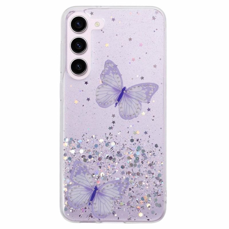 Coque Samsung Galaxy S24 Plus 5G Paillettes Papillons