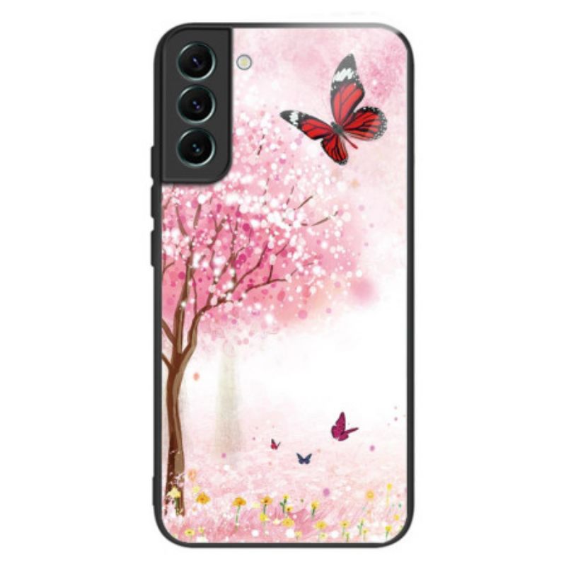 Coque Samsung Galaxy S24 Plus Verre Trempé Cerisiers en Fleurs