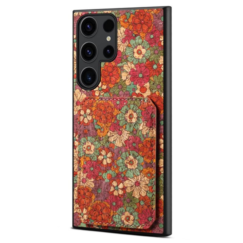 Coque Samsung Galaxy S24 Ultra 5G avec Porte-Cartes Florale