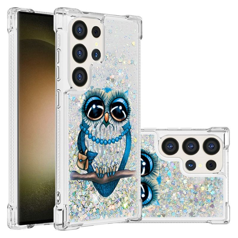 Coque Samsung Galaxy S24 Ultra 5G Paillettes Chouette