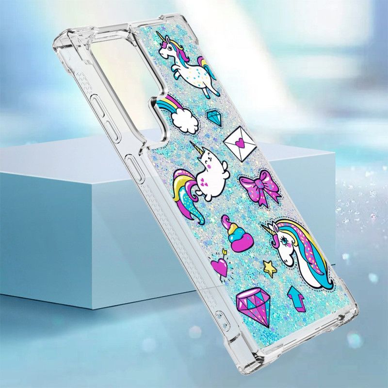 Coque Samsung Galaxy S24 Ultra 5G Paillettes Licornes et Diamants