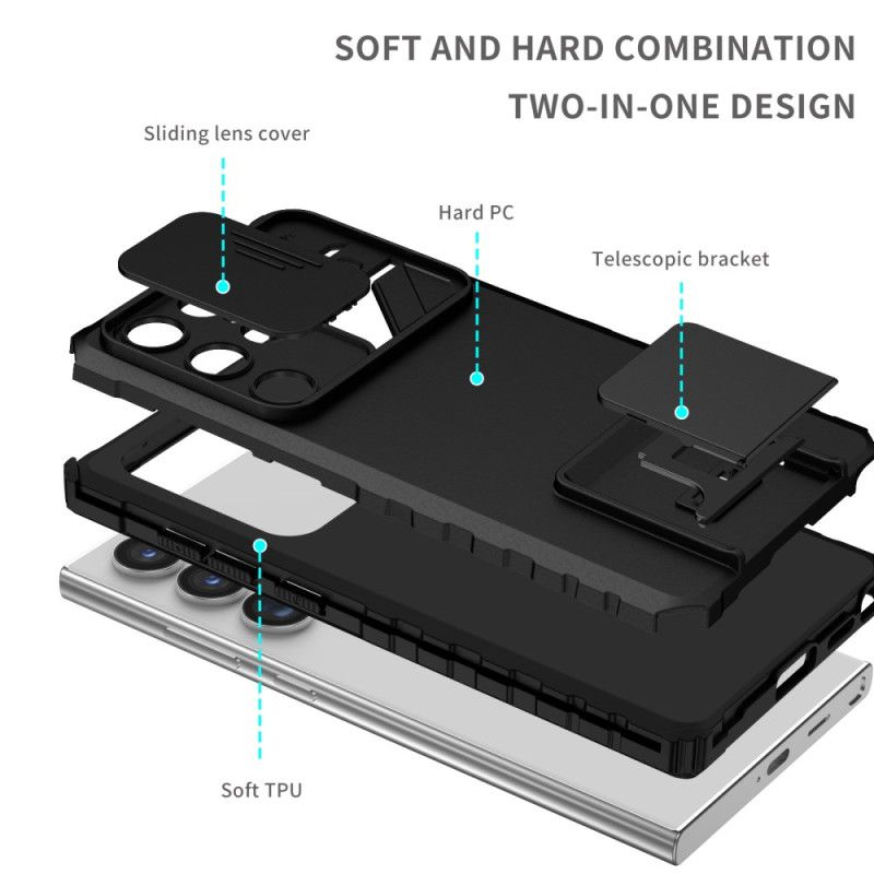 Coque Samsung Galaxy S24 Ultra 5G Support et Protection Lentilles