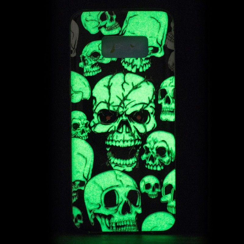 Coque Samsung Galaxy S8 Attention Têtes De Mort Fluorescente